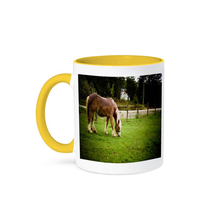 3dRose - Wholesale Coffee mug - 3dRose, Draft Horse Grazing After Bath, Mug