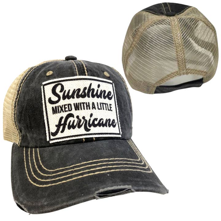 dkhandmade - Wholesale Trucker Hat - Women's - SUNSHINE WITH A LITTLE HURRICANE | WOMAN'S HAT | DISTRESSED9