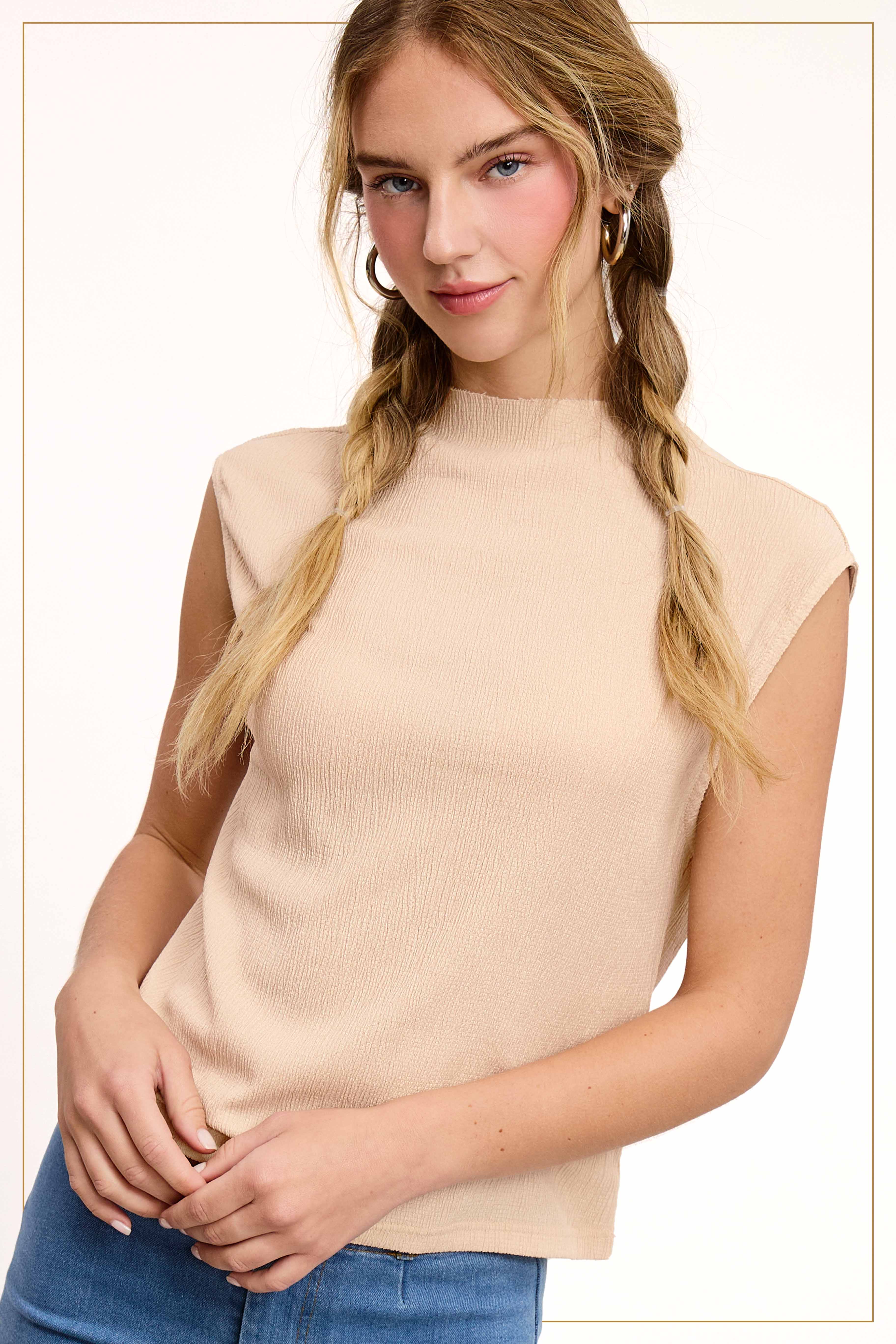 La Miel – Engroshandel Tanktop – Kvinder – HCT7705-elastisk krøllet stof ærmeløs top39