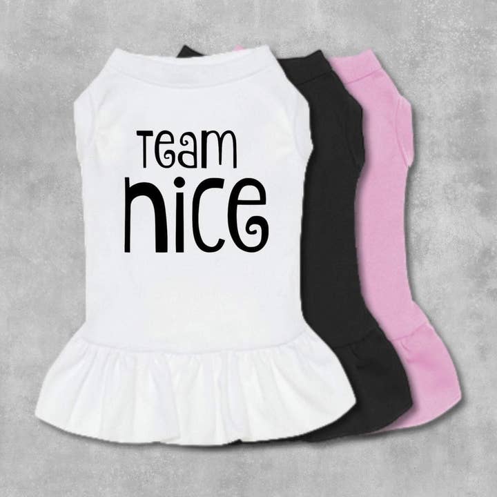 Team Nice Dog Dress for wholesale by The Honest Dog Company