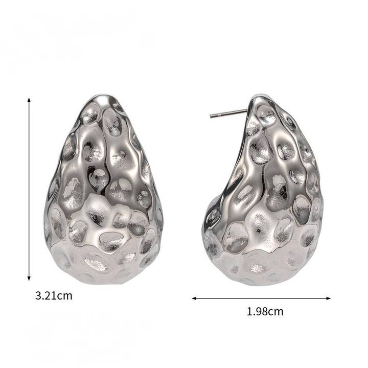 Mio Queena – wholesale Dangle earrings – 18K Gold-plated Stainless Steel Hollow Teardrop Earrings-FGS3