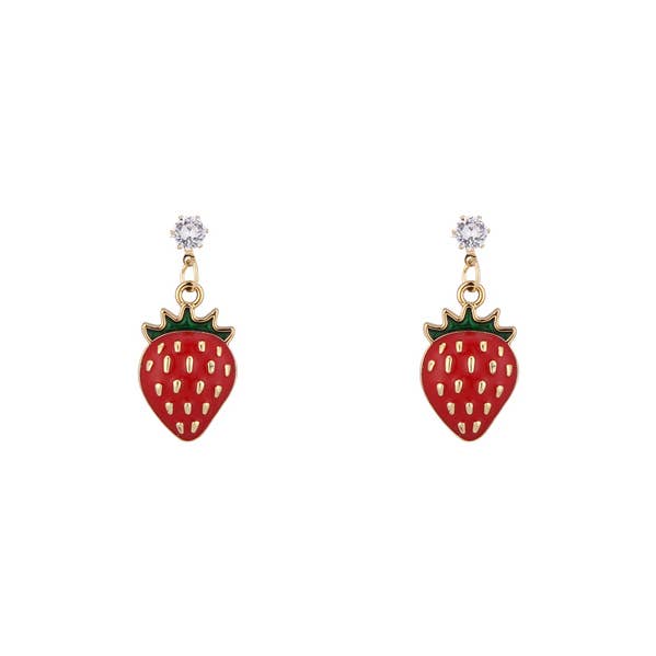 Dame Stud Øreringe med Jordbærtema 12 stk. for engroshandel hos Nima Accessories Inc