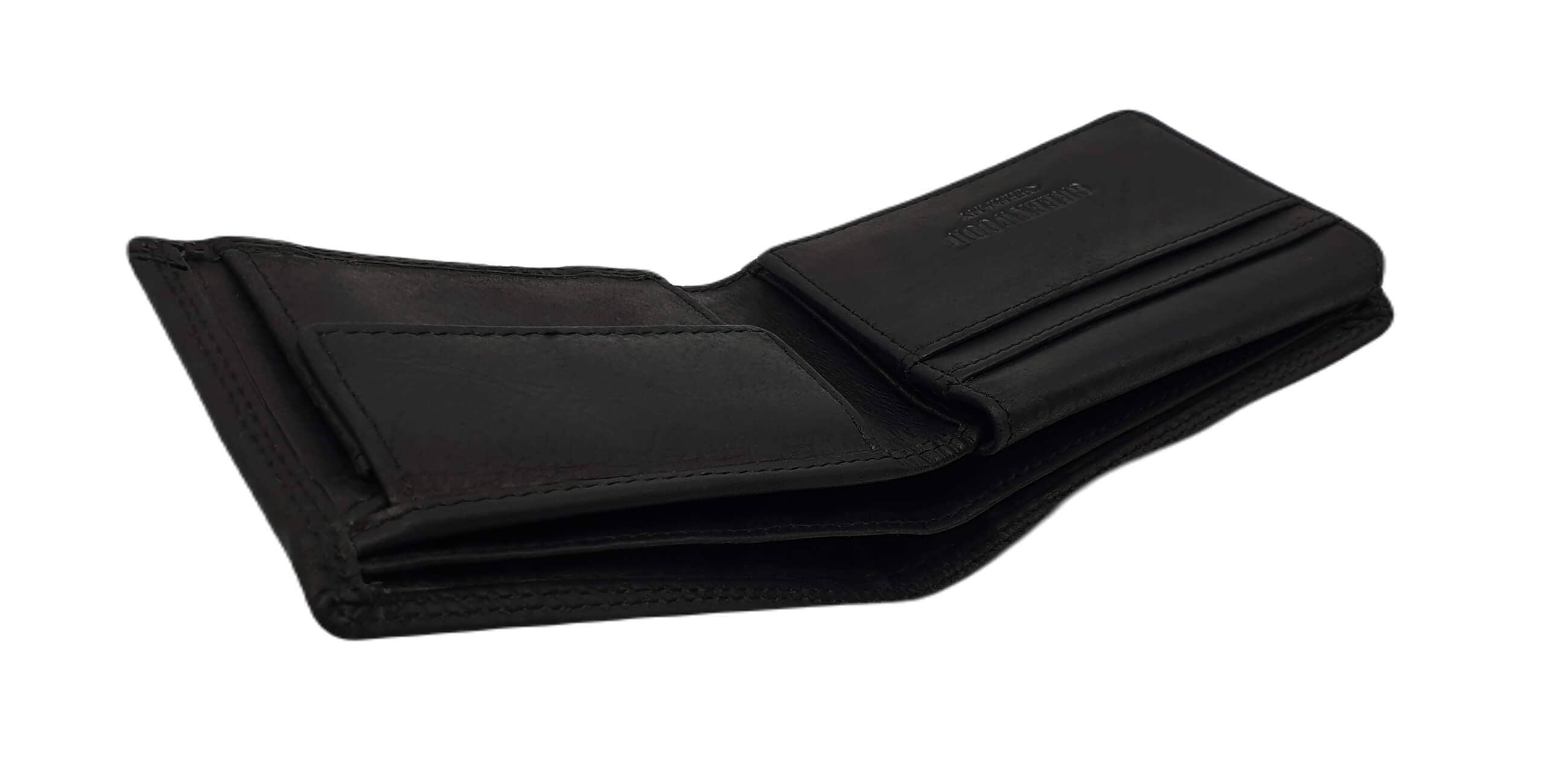 Greenwood - Vendita all'ingrosso Portafoglio - Unisex - Portafoglio piccolo in pelle con protezione RFID, tasche per carte e monete Silas1