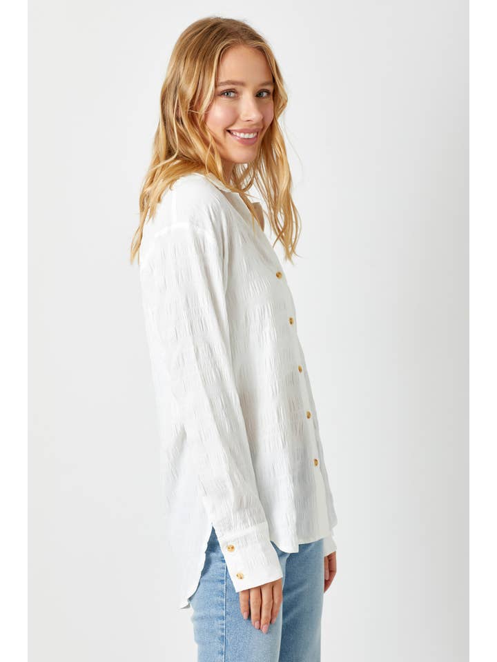 Mystree - Wholesale Button Down Shirt - Women's - 60209 Textured Button Down Shirt19