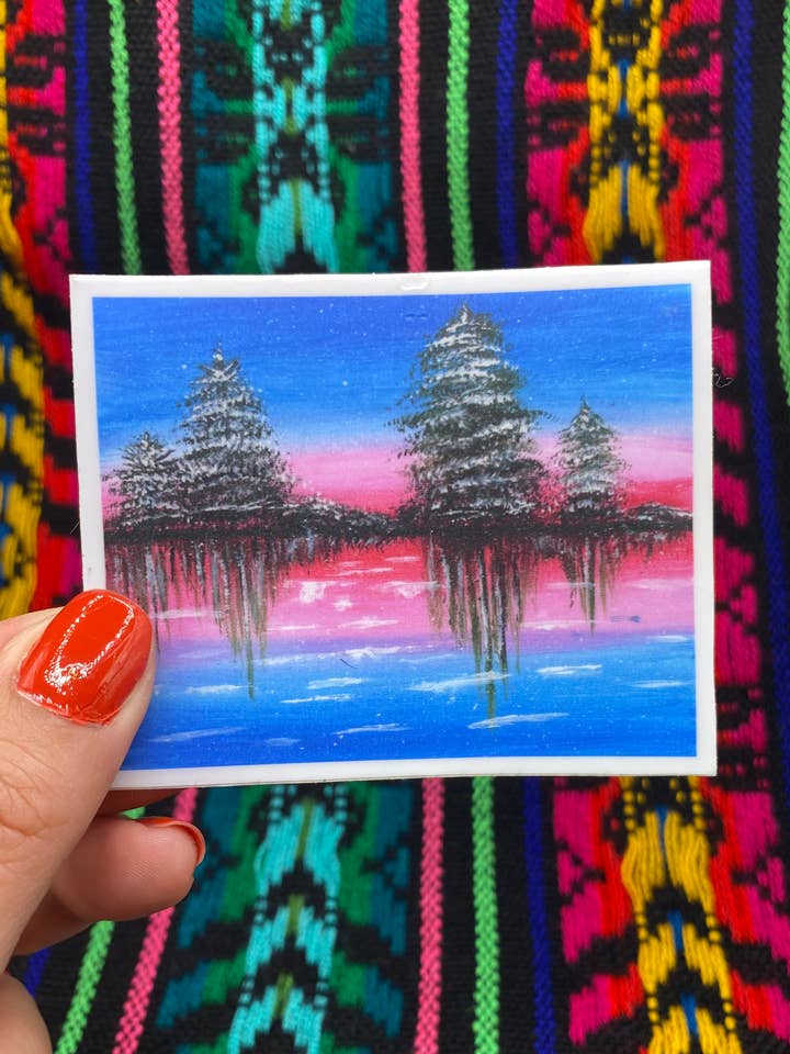 Adhesivo con paisaje de árboles de invierno para venta al por mayor de Las Chingonas Tambien Lloran