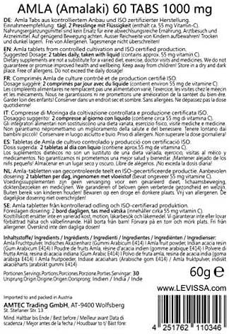 AMTEC Trading GmbH - Vendita all'ingrosso Vitamine/integratori orali - Compresse MoriVeda® Amla 1000 mg vitamina bomba, 60 pezzi6