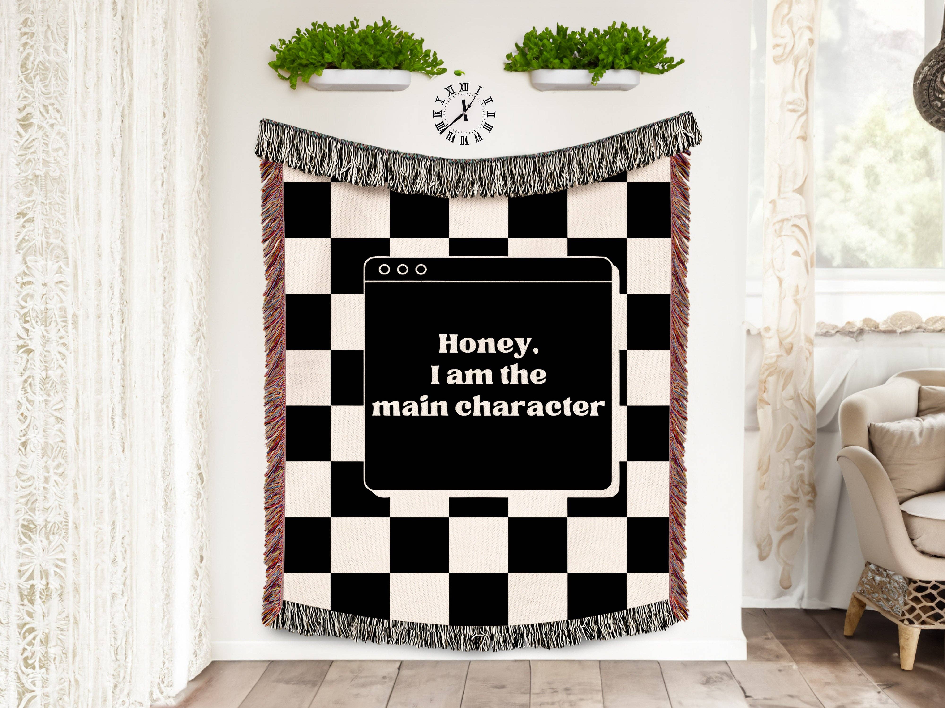 MagicMerchEmporium - Wholesale Throw Blanket - Honey, I Am the Main Character" Woven Throw Blanket0