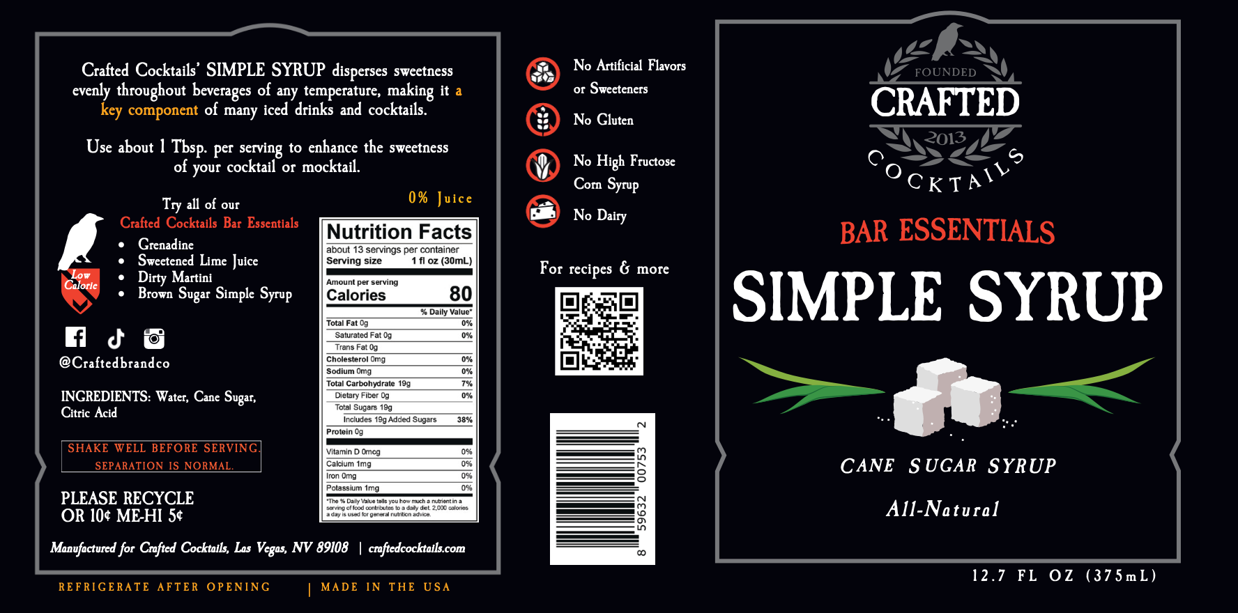 Crafted Cocktails - Wholesale Flavored Syrup - Classic Simple Syrup - Made with Real Sugar8