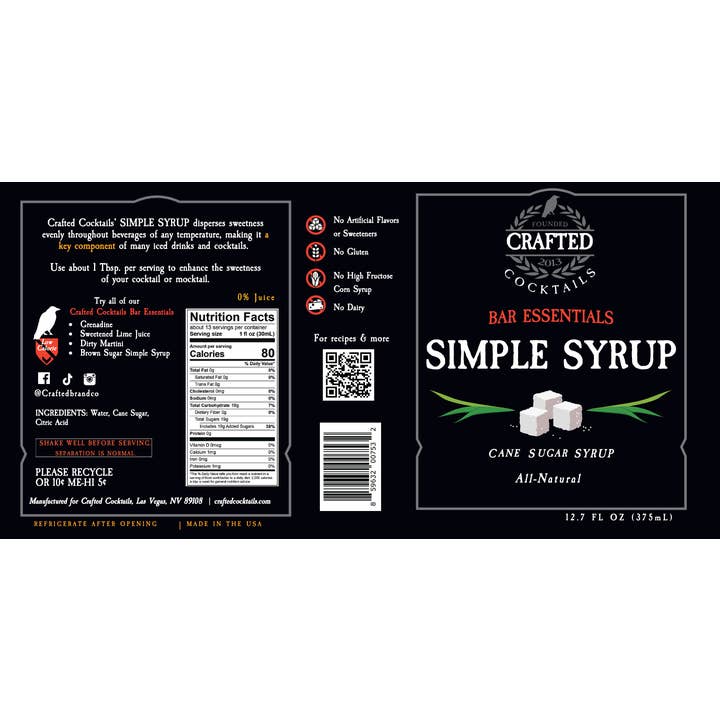 Crafted Cocktails - Wholesale Flavored Syrup - Classic Simple Syrup - Made with Real Sugar8