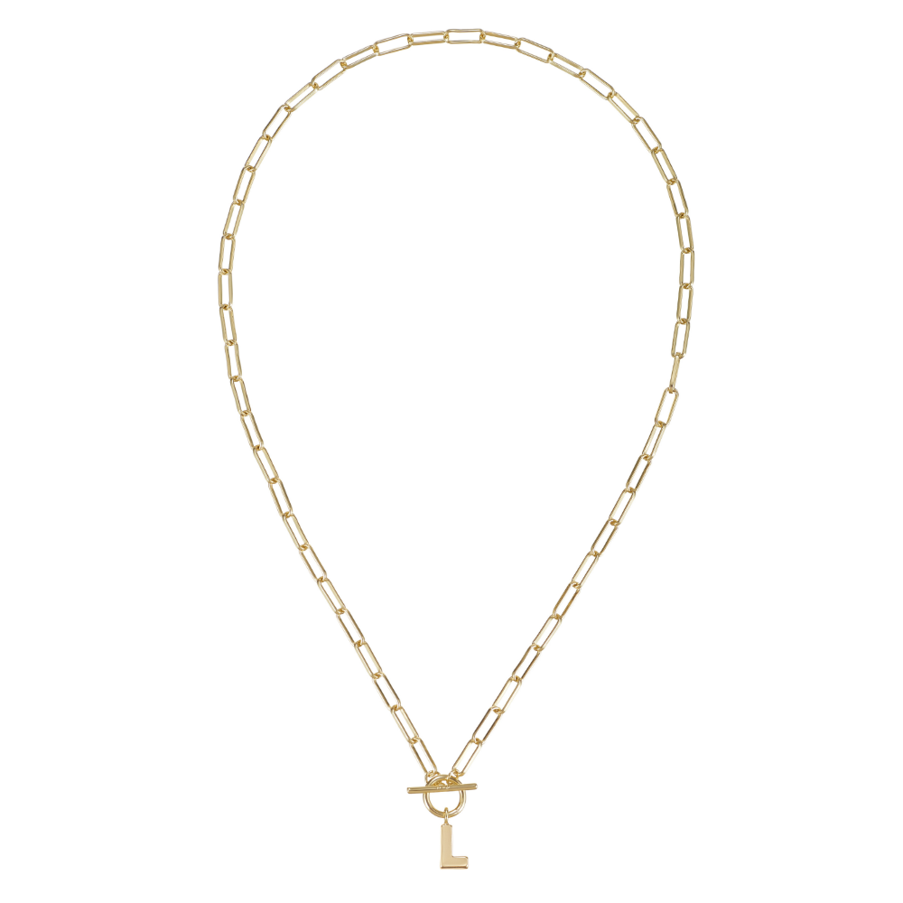 Toggle Initial Necklace in Gold for wholesale on Faire17