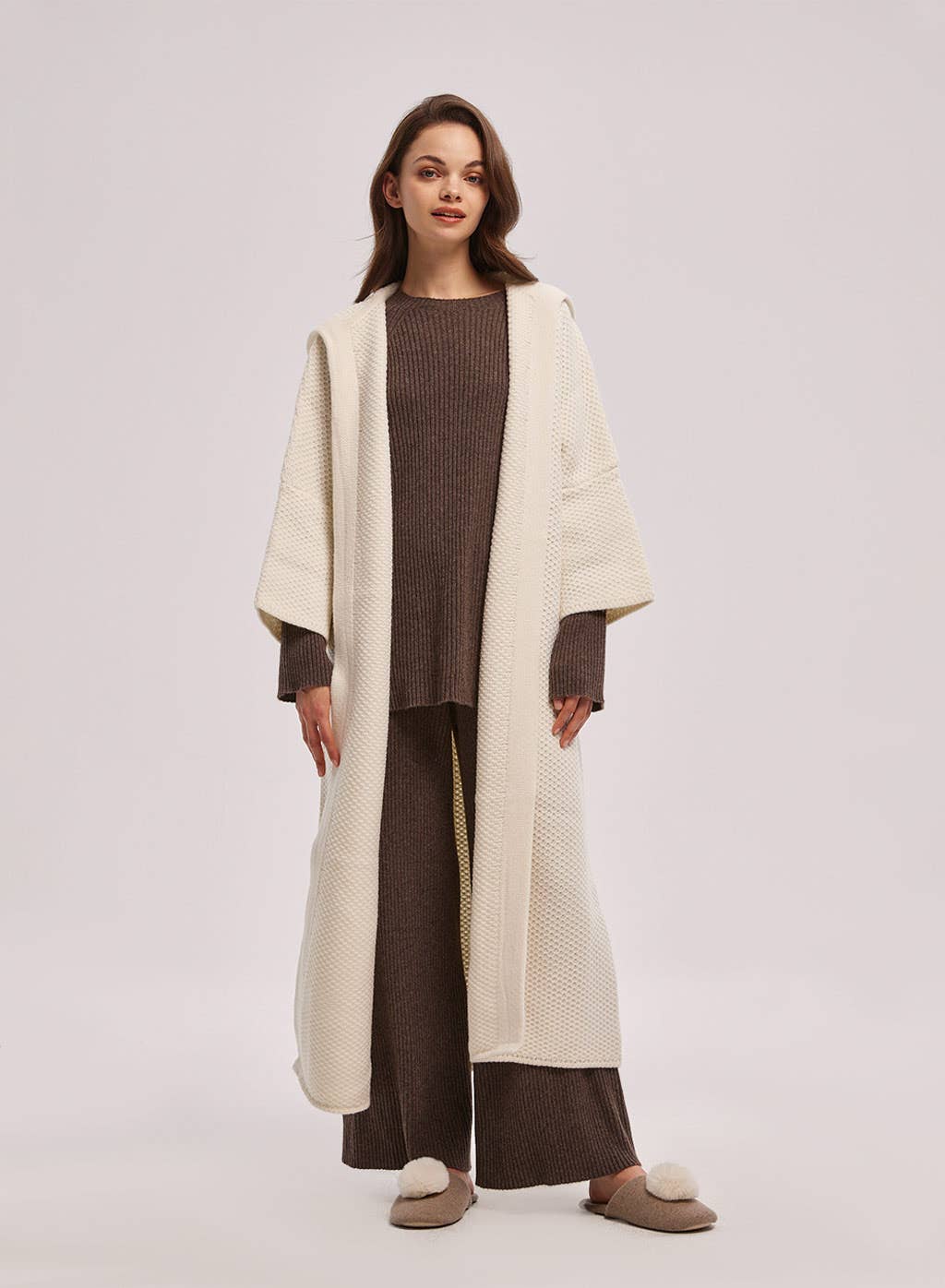 NAP – Cardigan - Mulher por atacado – Cardigã de ponto com capuz com palangre0