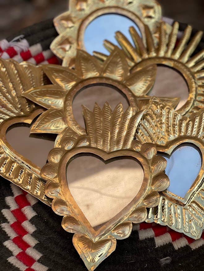 Mirror Classic Heart 2, Brass, gold, heart for wholesale by NOMAD BY LIV