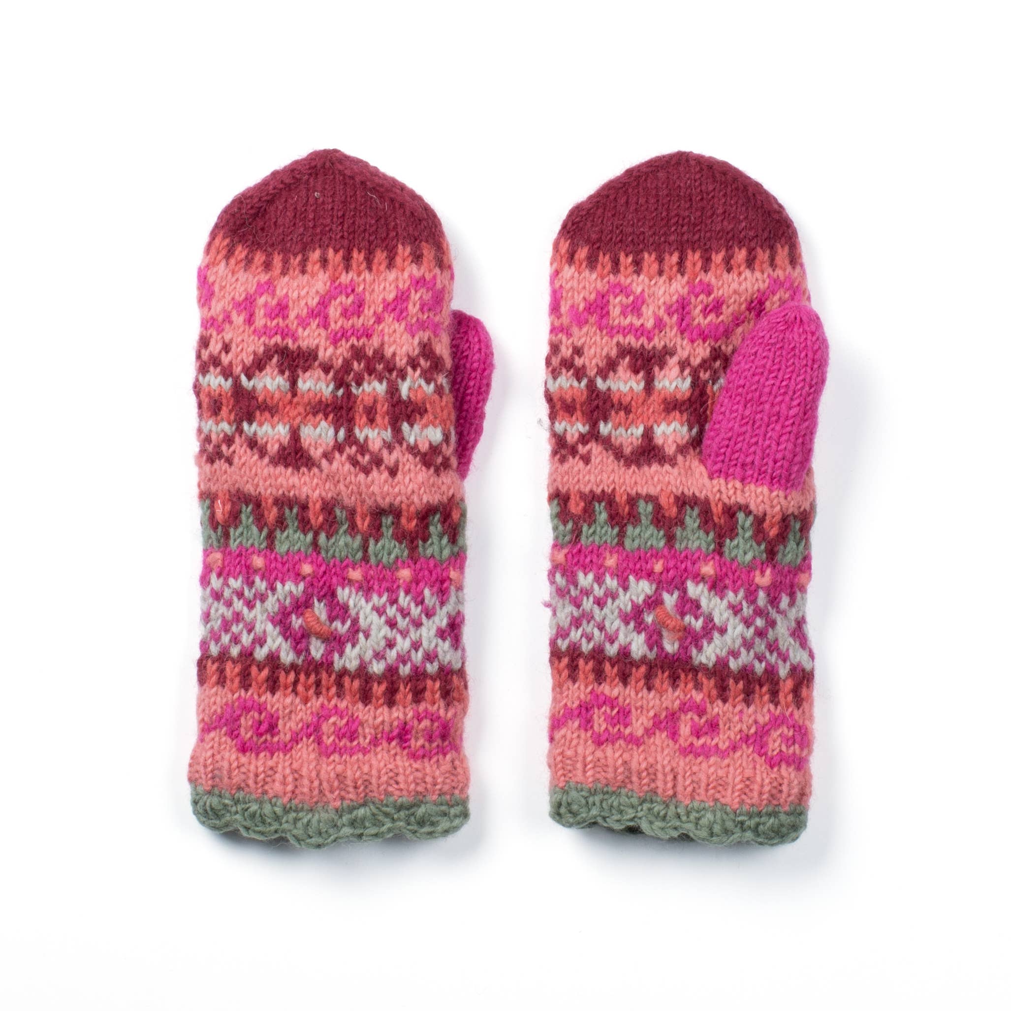 Lost Horizons Knitwear – Ships from USA - Wholesale Mittens - Women's - Innsbruck Wool Knit Mittens with Fair Isle Pattern2