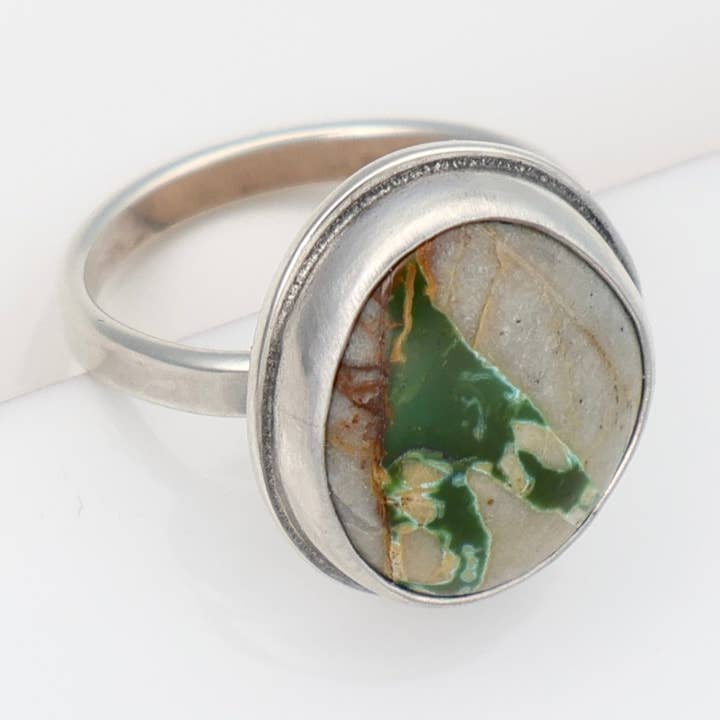 Anillo Lake #63 - Turquesa Boulder - talla 7 para venta al por mayor de Carolyn Keys