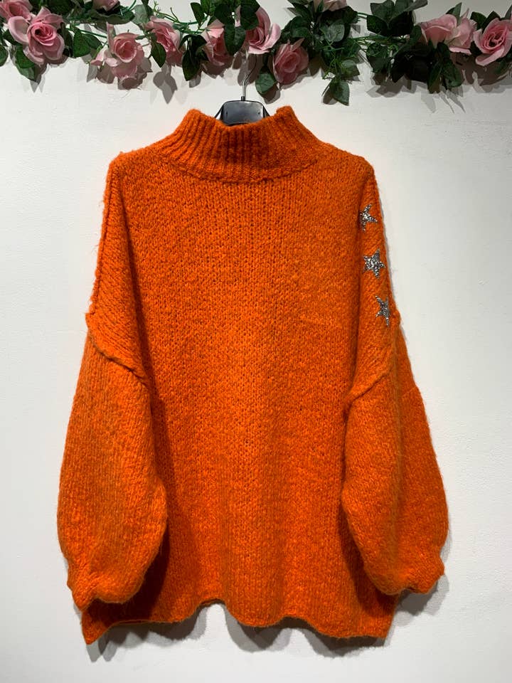 LINEN & COTTON HOUSE – wholesale Knitted jumper – Women′s – Funnel neck sweater 19501 CLOTHING 3 STARS2