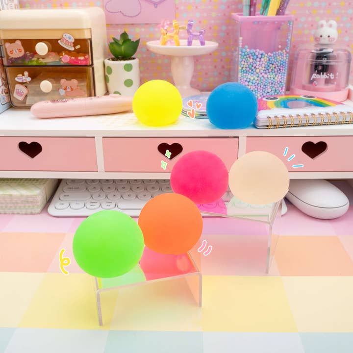 Kawaii Slime Company - Wholesale Squishy Toy - Kids & Baby - Galaxy Gummy Globs Squishy Ball - Neon (12pcs/case)