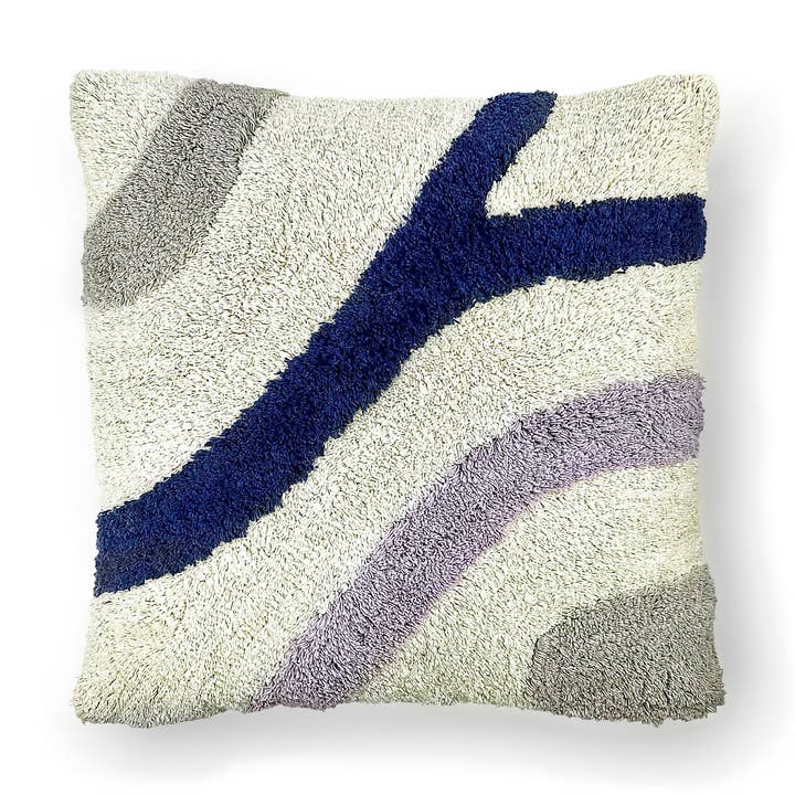 Housse de Coussin Flow 50X50 cm - Beige/Violet/Bleu pour la vente par MOUD Home