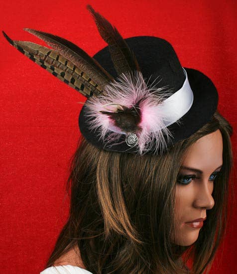 Factory Direct Craft - Wholesale Decorative Tabletop Object - Black Flocked Top Hat - 8" x 7-1/2" x 3-1/2"2