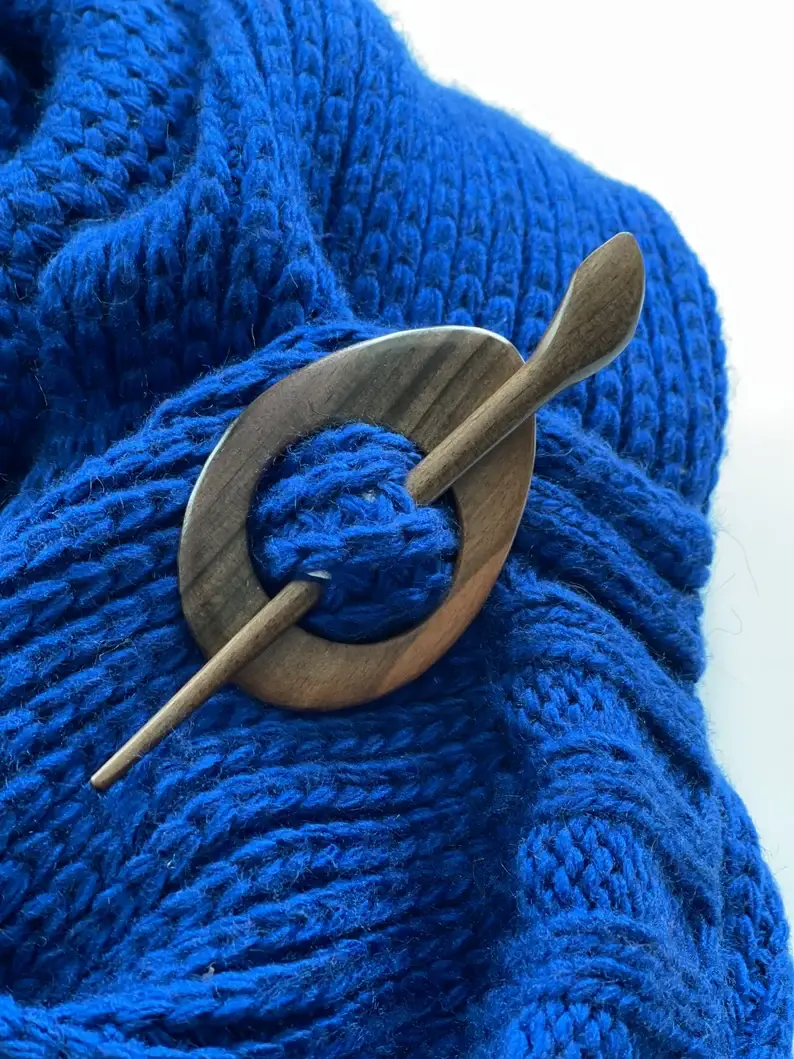 Anne B. Accessories – wholesale Brooch – Wood Scarf Pin with Stick, Scarf Buckle Shawl Buckle Knitted6