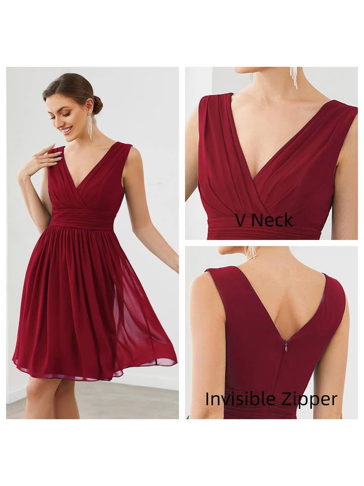 Ever-Pretty - Wholesale Dress - Women's - Double V-neck Chiffon Cocktail Dress