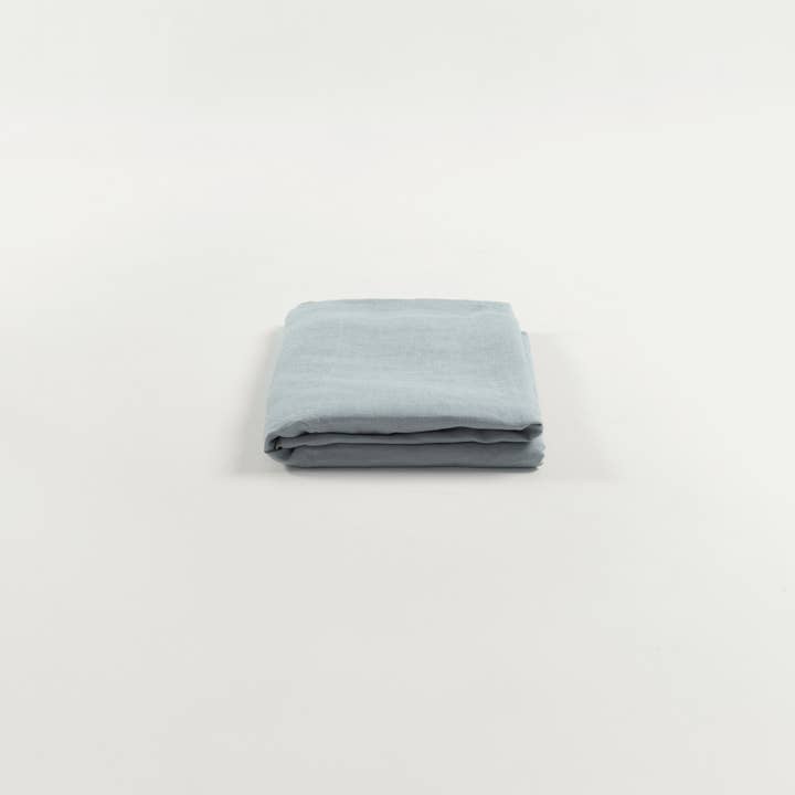 Aqua Linen Flat Sheet for wholesale by The Katha