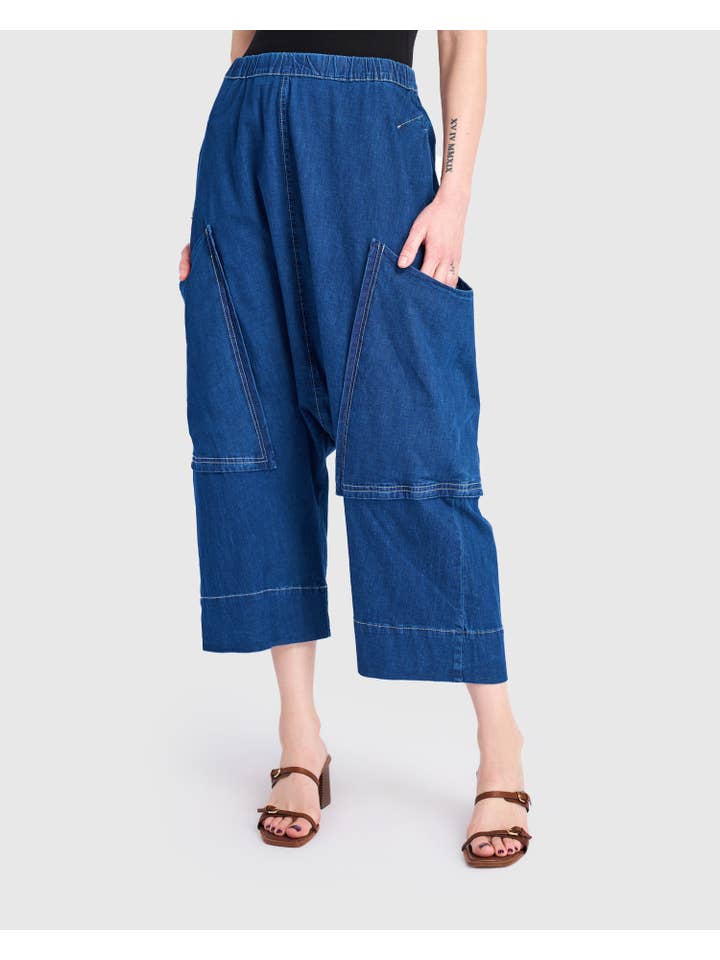 Ace Harem Pants, Denim for wholesale on Faire