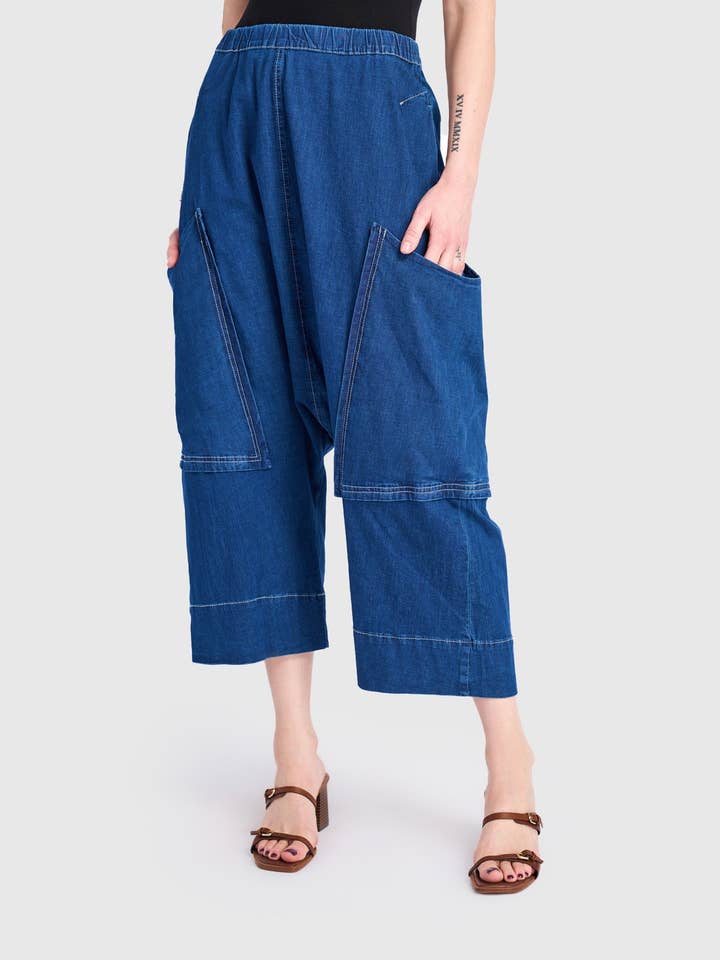 Ace Harem Pants, Denim for wholesale by Alembika