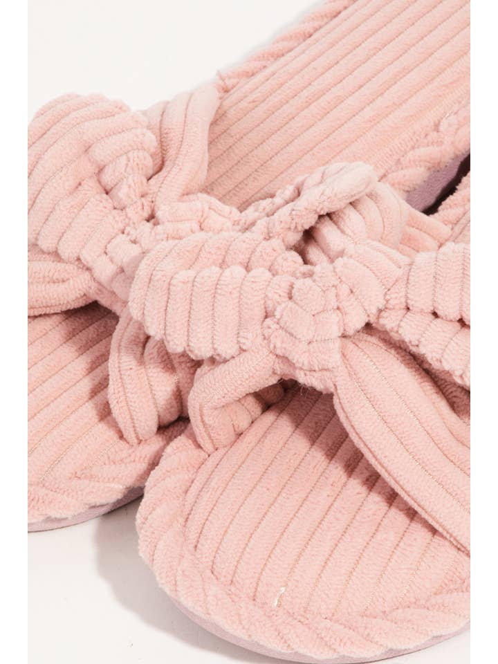 Collections by Fame Accessories - Wholesale Slippers - Women's - Open Toe Bow Decor Slippers1