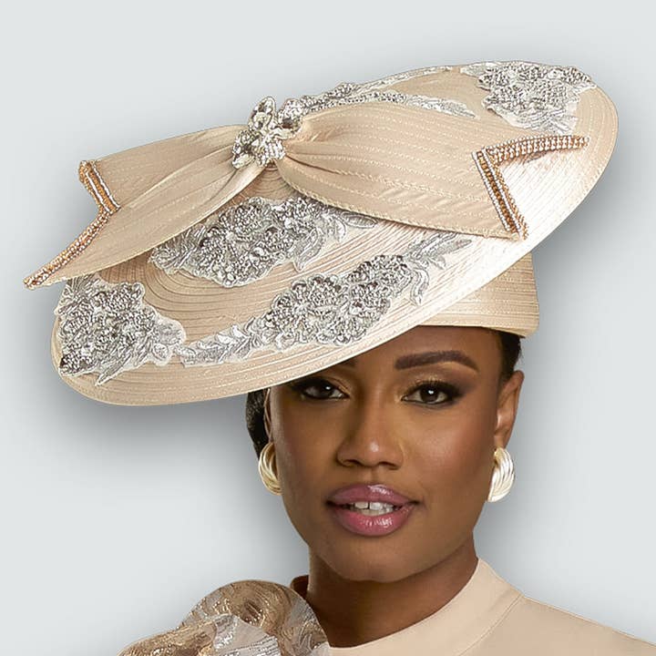BRONCEADO Sombrero de Alta Costura Donna Vinci Estilo H12177 de venta al por mayor en Faire