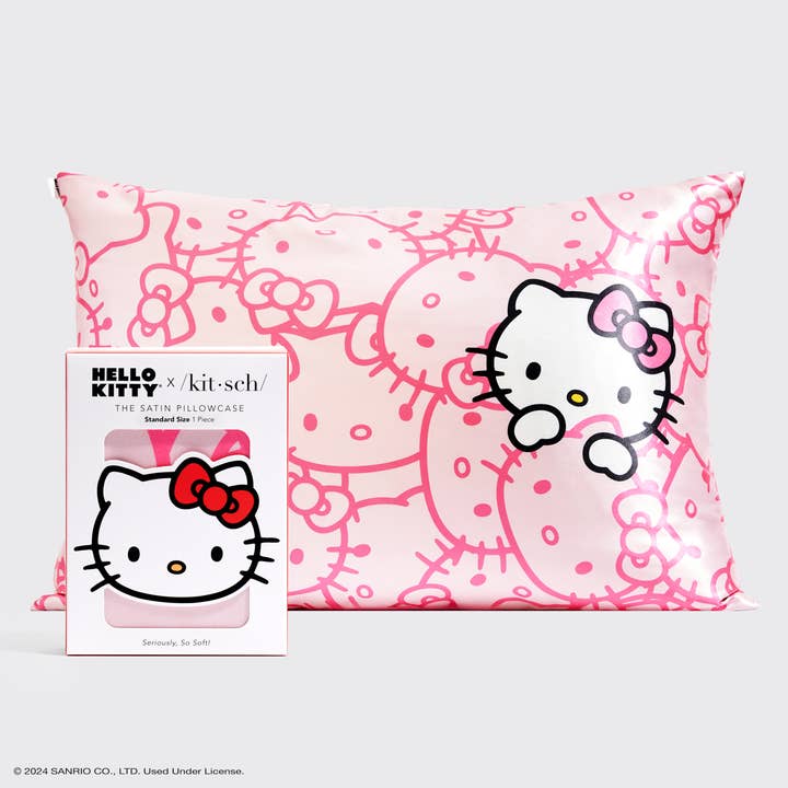 Fundas de almohada Hello Kitty x Kitsch - Caras de Kitty en rosa para venta al por mayor de KITSCH