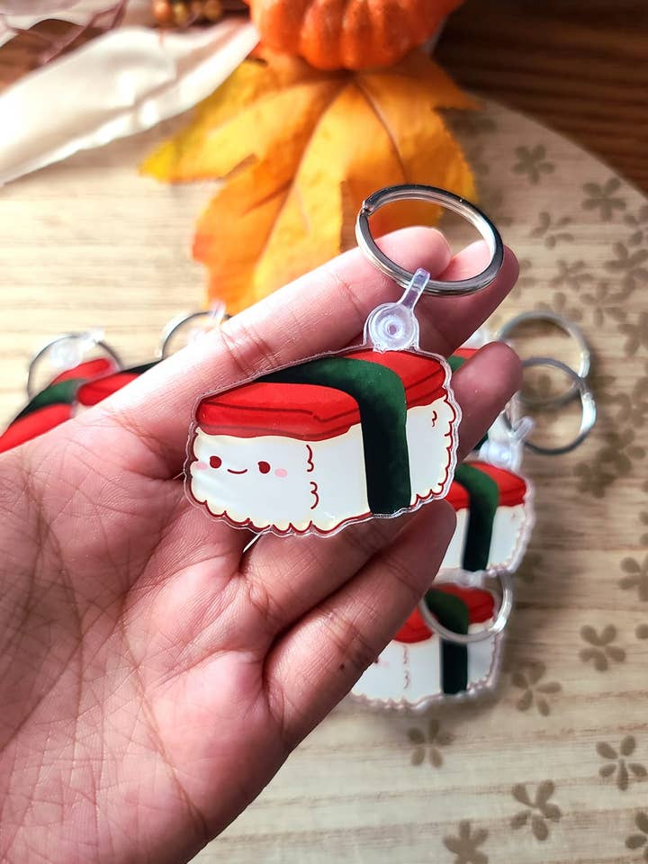 Musubi keychain for wholesale by Nan's Desk LLC