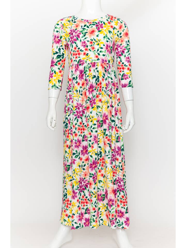 Allium - Wholesale Dress - Kids - Girls Fit and Flare Floral Maxi Dress13