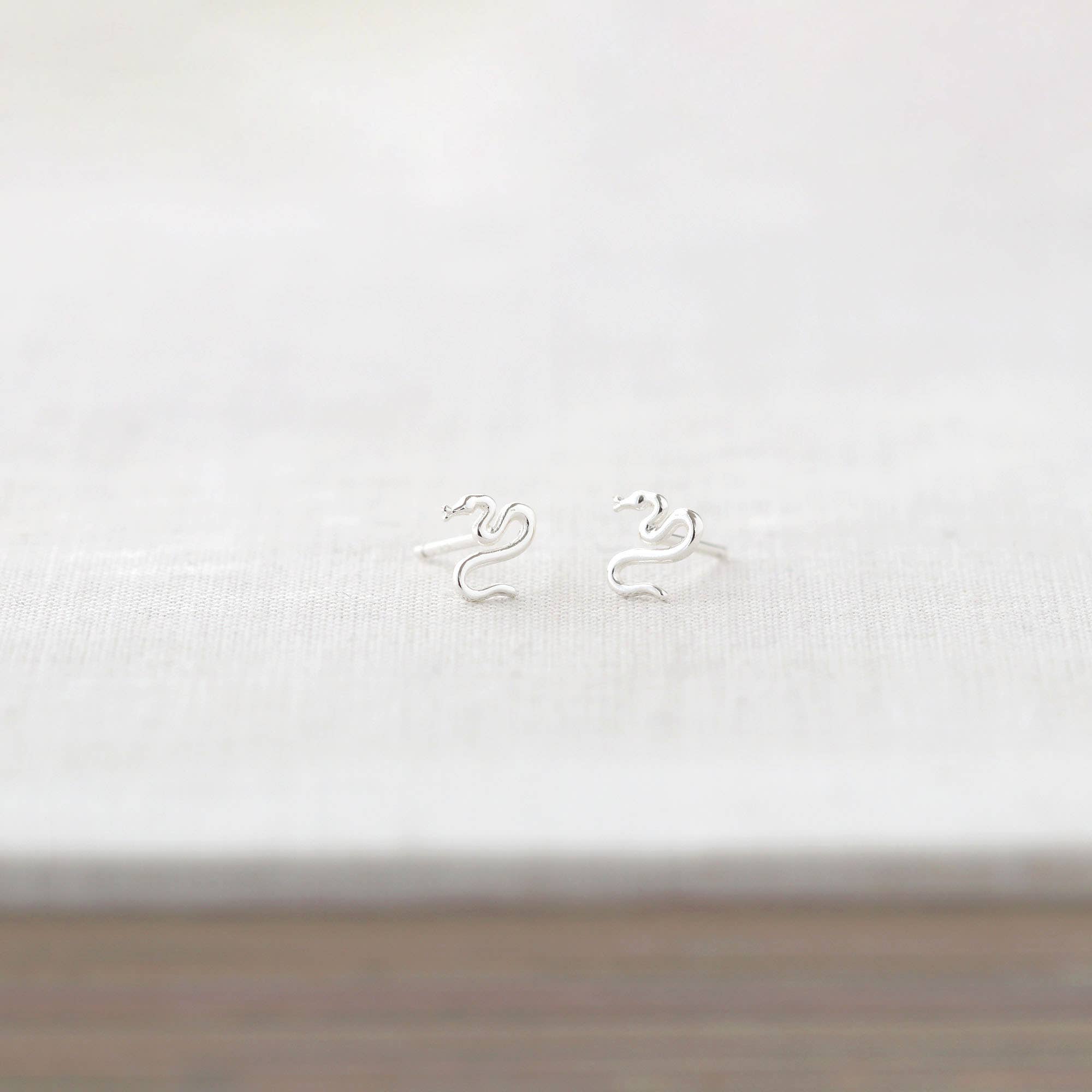 Kris Nations - Wholesale Stud/Post Earrings - Tiny Snake Stud Earrings 18K Gold Vermeil | Sterling Silver Nickel Free Hypoallergenic Ships from CA4