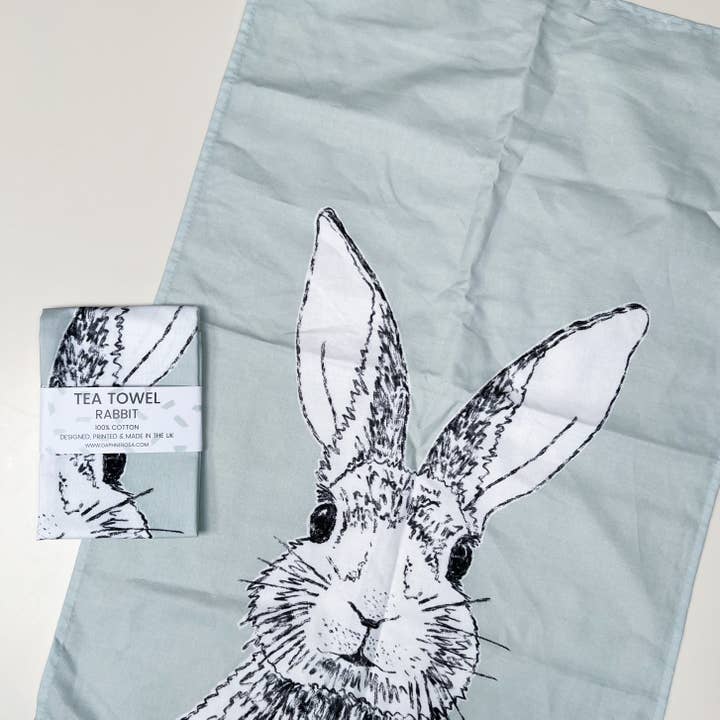 Rabbit Tea Towel - Animal Tea Towel for wholesale by DaphneRosa