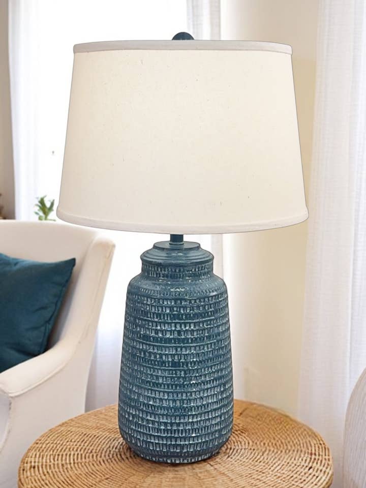 Sea/Seaside Villa Glaze Pattern Vase Table Lamp for wholesale by Coast Lamp Mfg
