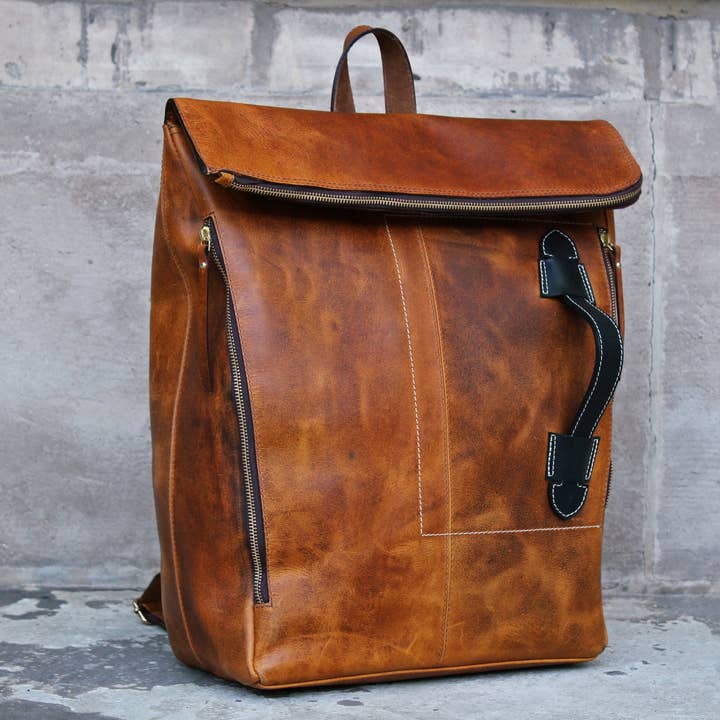 Top Grain Läder Mens Ryggsäck Laptop Väska Resväska för wholesale av Kalating Leather UK