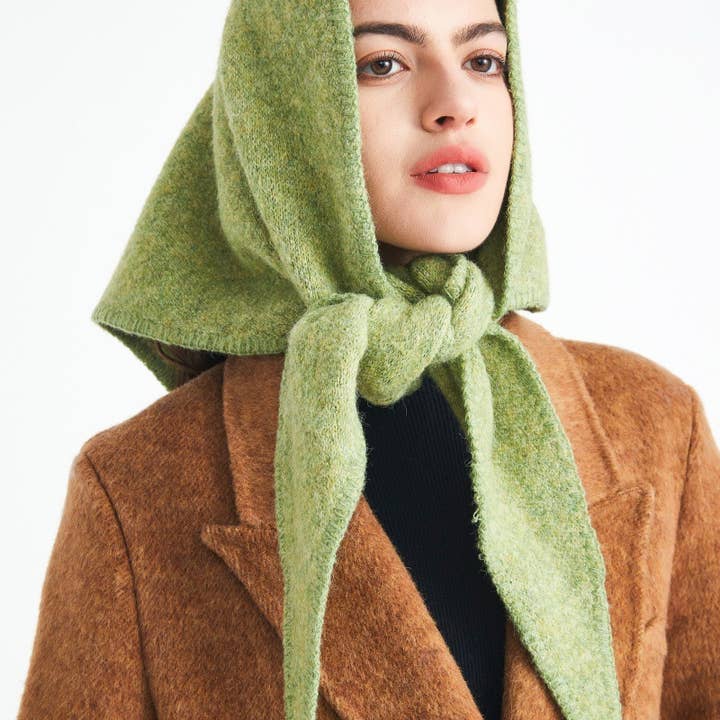 Adorro - Wholesale Scarf - Women's - Solid Knit Triangle Scarf5