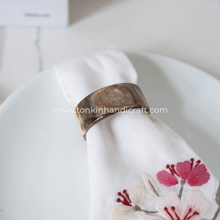 Tonkin Handicraft - Wholesale Napkin Ring - Buffalo Horn Short Napkin Ring10