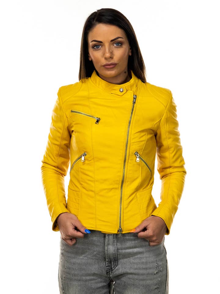 Raff - Uña de piel auténtica amarilla para mujer para venta al por mayor de Michelangelo srls