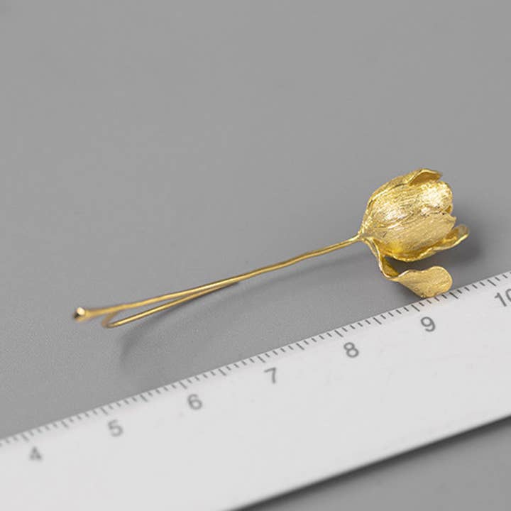 LanLivia - Wholesale Dangle Earrings - Unique Tulip Flower Design Longline Drop Earrings6