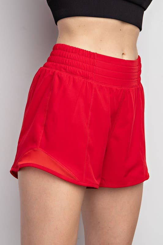 Sunday Morning - Vente Short de sport – femme - Shorts à taille smockée avec empiècement en mesh sur les côtés31