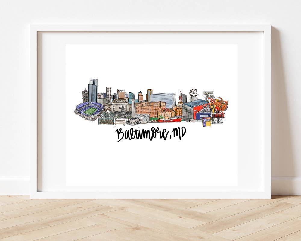 Thirteenwinks - Wholesale Art Print - Baltimore, MD Maryland Skyline Print - Downtown Baltimore