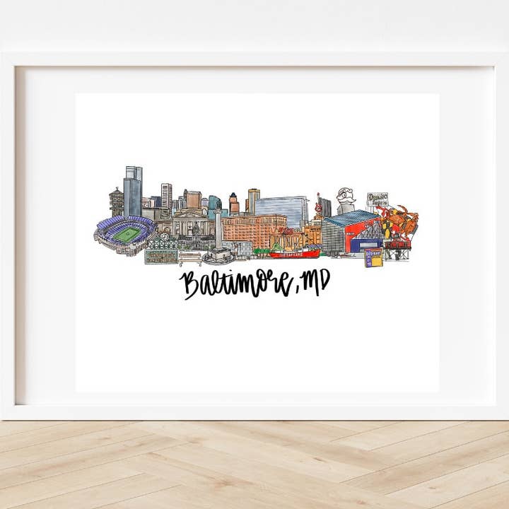 Thirteenwinks - Wholesale Art Print - Baltimore, MD Maryland Skyline Print - Downtown Baltimore