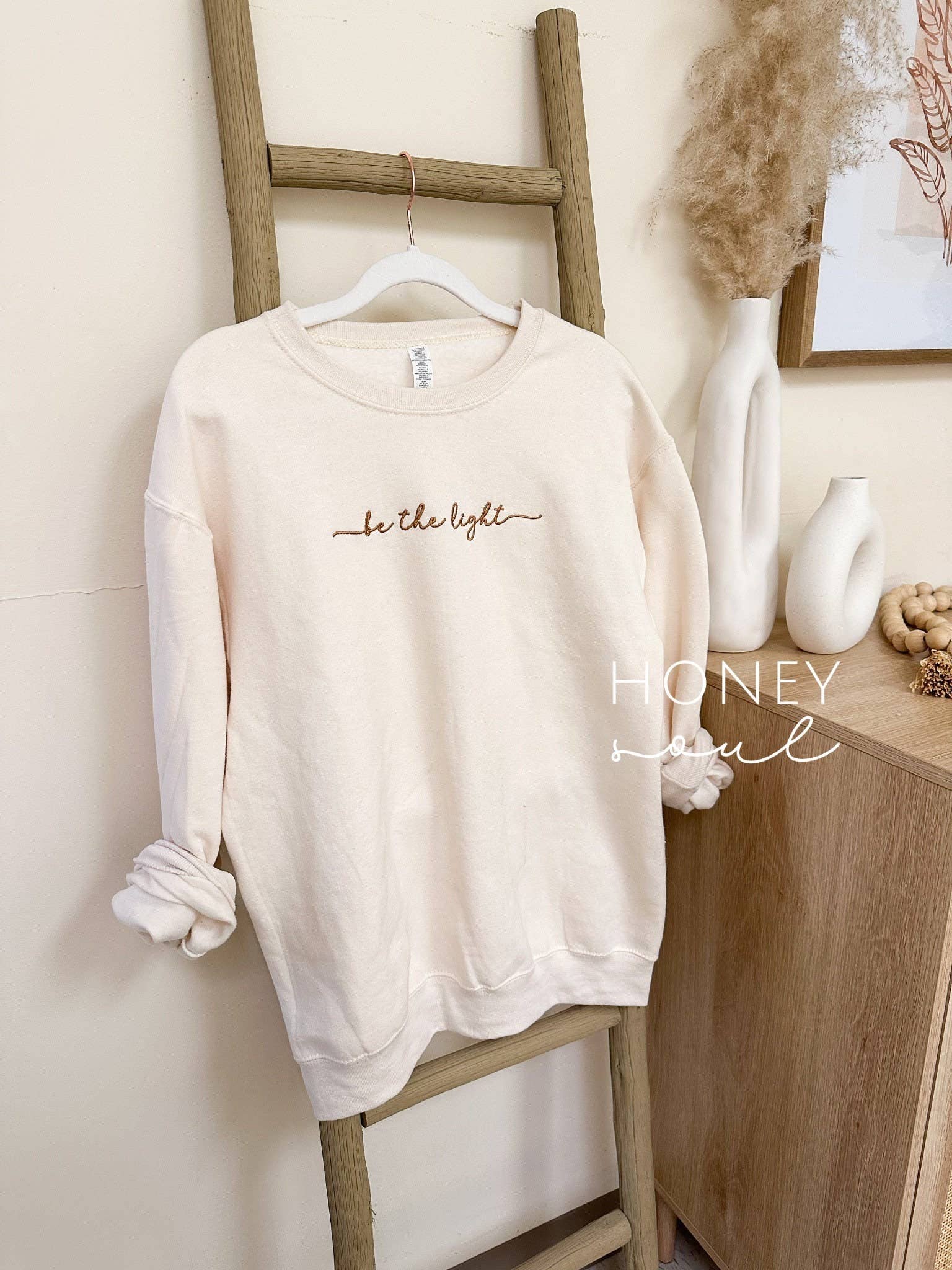 Honey Soul LLC - Wholesale Sweatshirt - Women's - Embroidered Be The Light Sweatshirt3