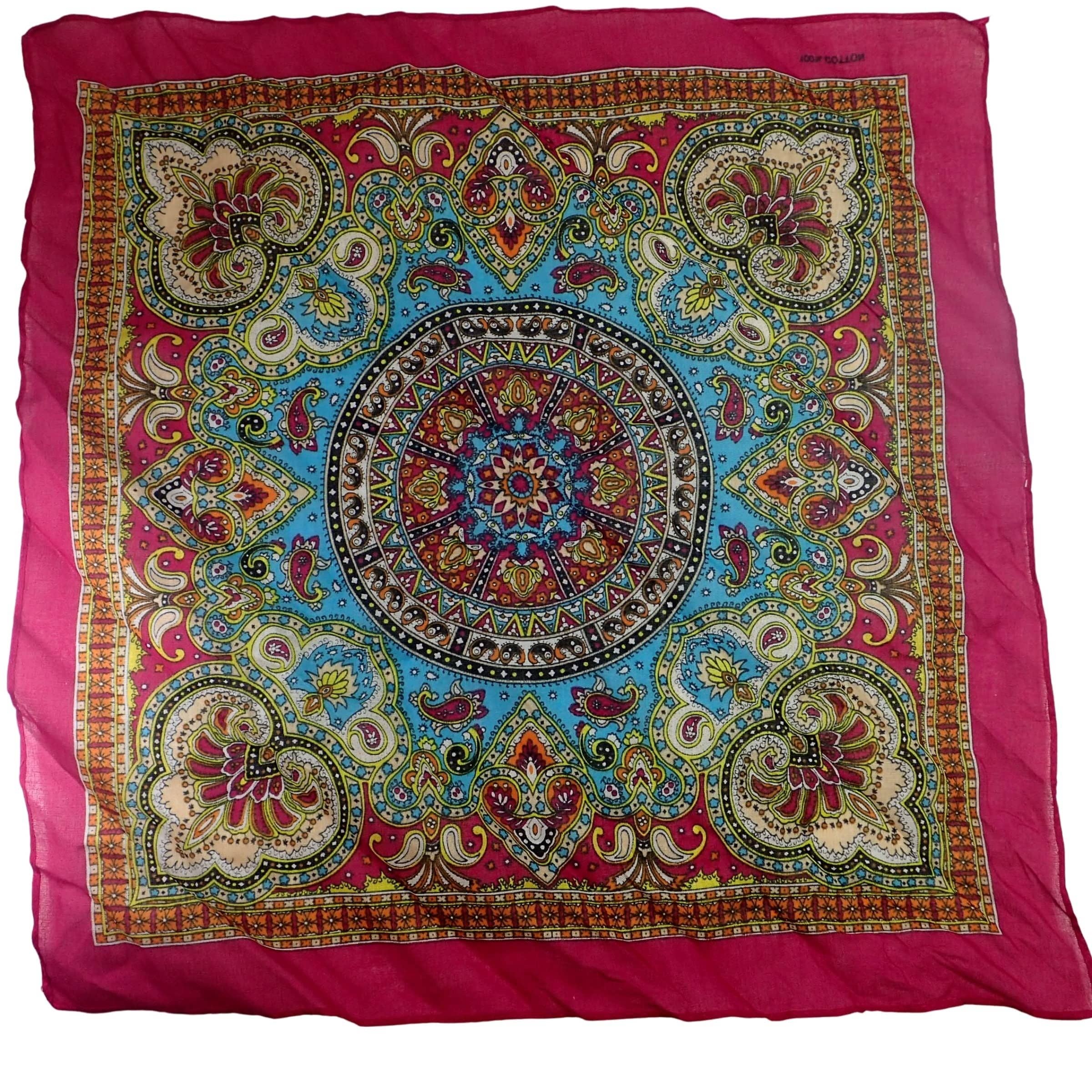 Topkids Accessories – wholesale Scarf – Women's – Hair Bandanas for Women Head Scarf Headbands Ladies Cotton Square Scarves Paisley Floral Camouflage Animal Print Leopard Tiger Neckerchief18