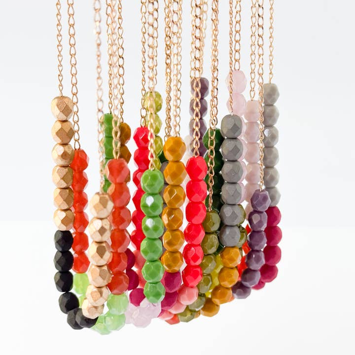 Nest Pretty Things - Wholesale Beaded/Pearl Necklace - Two-Tone Glass Bead Necklace on 24K Gold Chain- 12 colors4