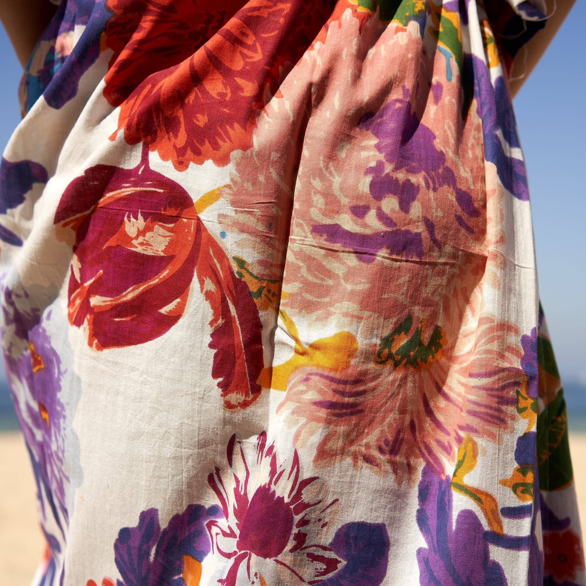 Glamthread – wholesale Kaftan – Women's – 'Chic Summer Blooms' 100% Cotton Kaftan1