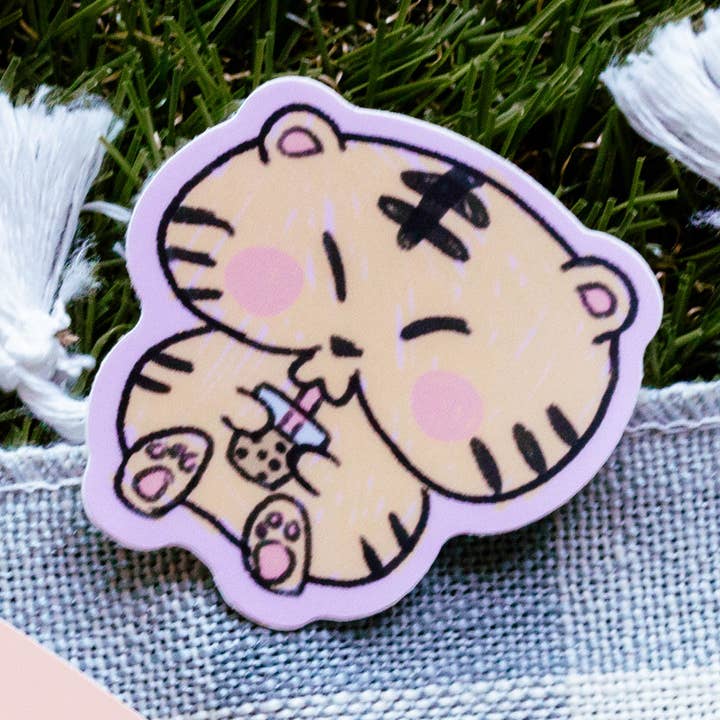 Sticker Boba Tiger Die-Cut voor wholesale door anniyell