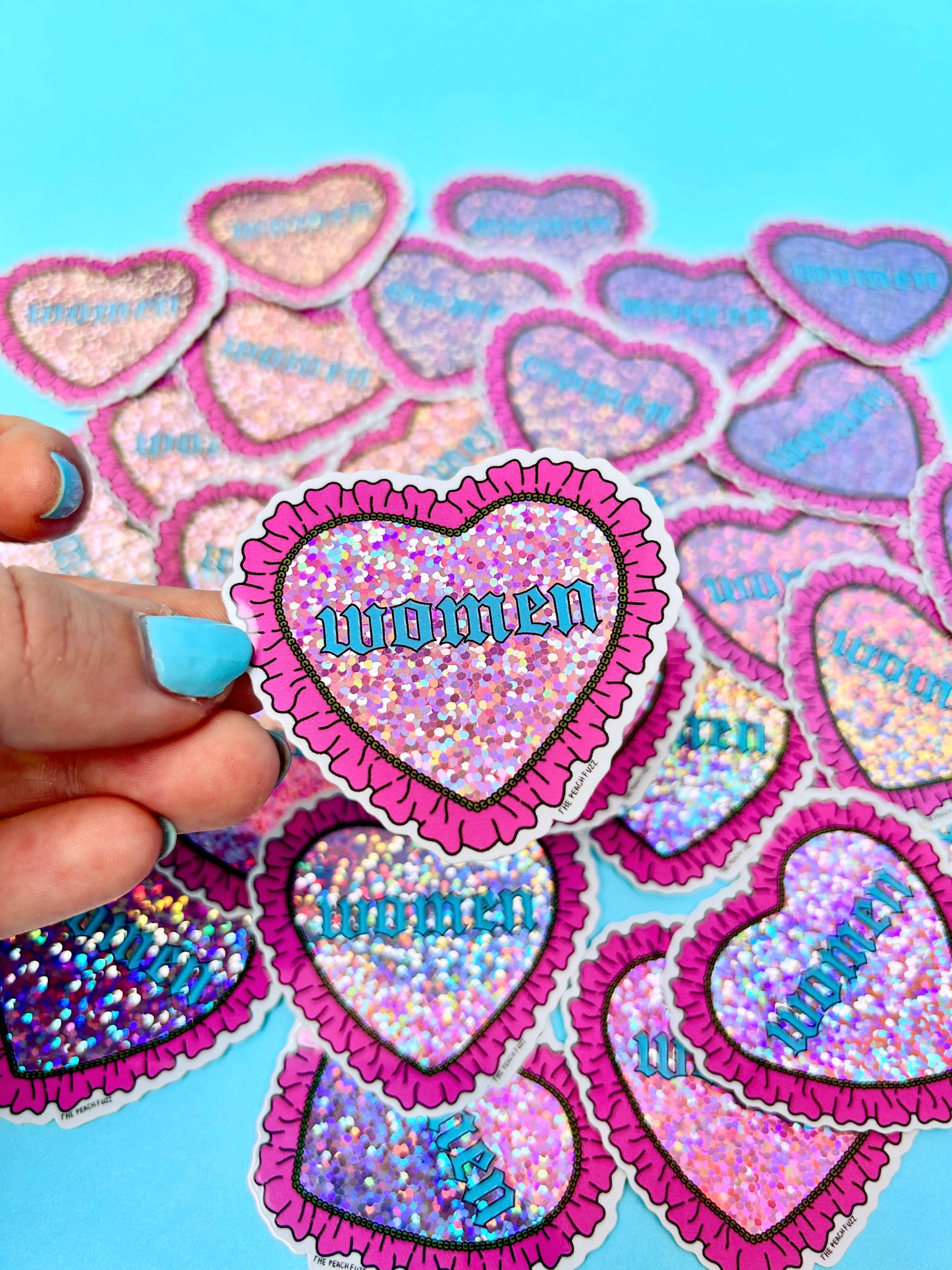 The Peach Fuzz - Wholesale Sticker - Heart Women Glitter Sticker5