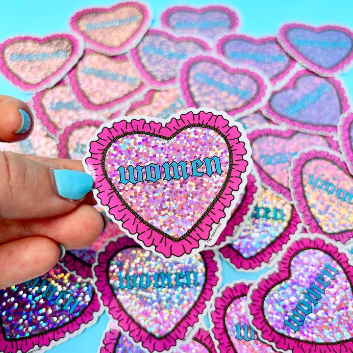The Peach Fuzz - Wholesale Sticker - Heart Women Glitter Sticker5